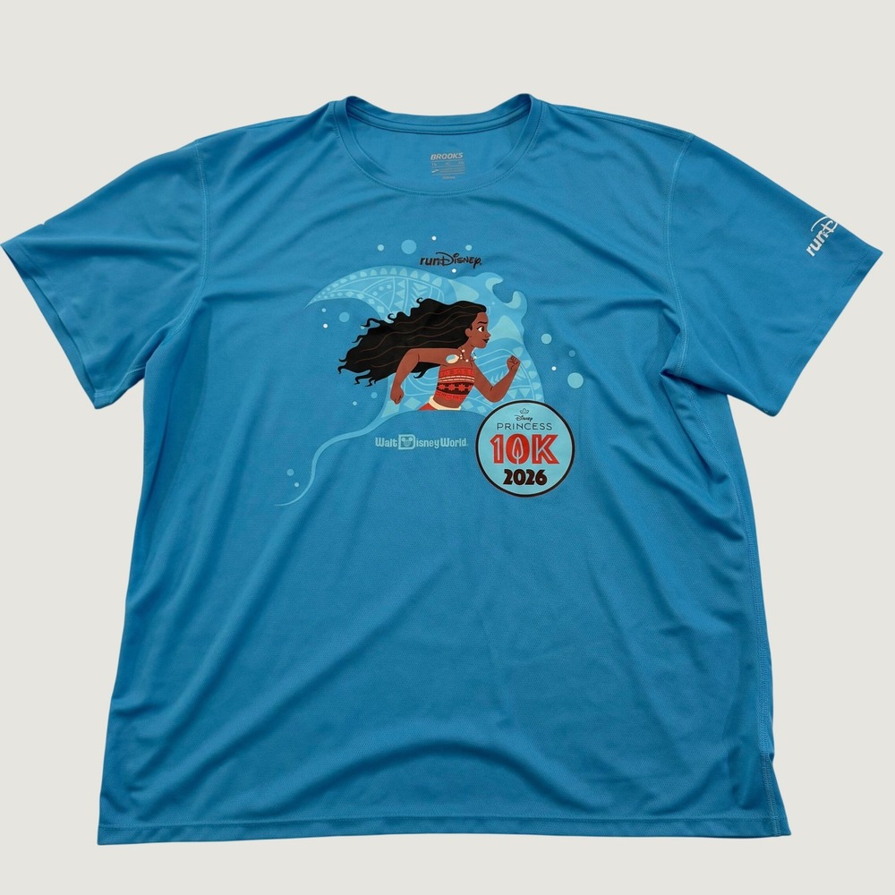Brooks runDisney Moana Princess 10K 2026 Running Shirt Blue XL